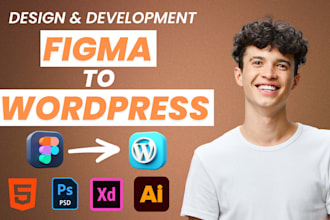 convert figma to wordpress, PSD, xd, sketch to wordpress using elementor