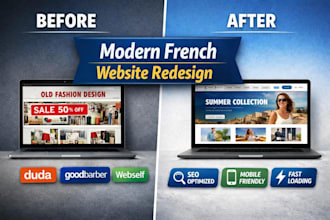 design french website builder duda ecommerce goodbarber webself sitew redesign