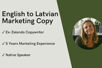translate and localize english to latvian marketing copy