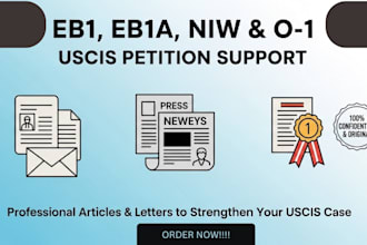 write and distribute eb1a media coverage articles for strong uscis petition