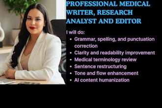 proofread and edit medical content for clarity and quality