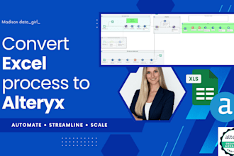 convert your excel process into an alteryx workflow