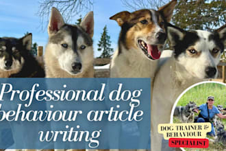 write expert articles about dog behavior
