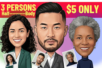create bobblehead style caricature from your photo