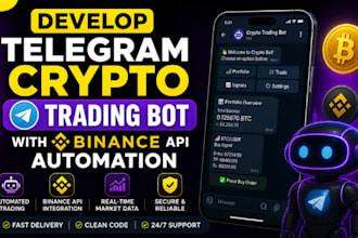 develop telegram crypto trading bot with binance API automation