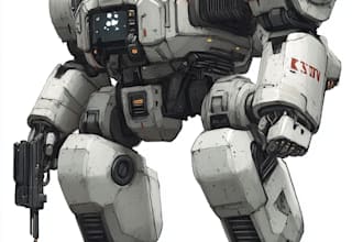draw anime style mecha robot illustrations