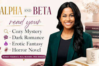 alpha and beta read your cozy mystery, dark romance, erotic fantasy horror novel