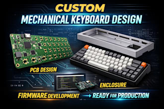 do custom pcb design for mechanical keyboard, enclosures,firmware for production