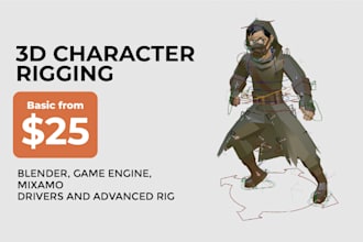 rig your 3d character for games or animation