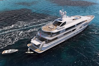create realistic boat yacht 3d ship model for rendering, animation marine design