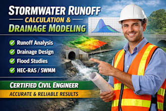 perform stormwater runoff calculation and drainage modeling