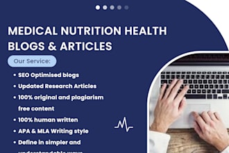 write SEO medical, health and wellness blog articles