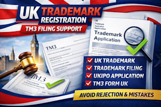 assist with UK trademark registration and ukipo tm3 application filing