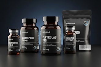 peptide label product label design supplement vial cosmetic cbd label design