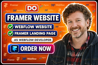 do framer website, webflow website, framer landing page as webflow developer