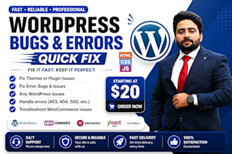 fix wordpress website issues, fix wordpress errors and customization