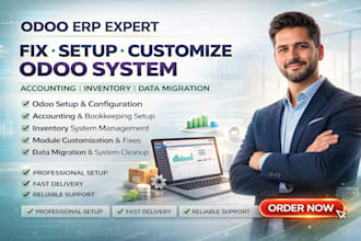 fix customize setup odoo erp accounting inventory data migration