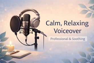 record a calm and soothing voice over for your project