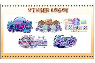 design vtuber logo kawaii cute and animated for streamer