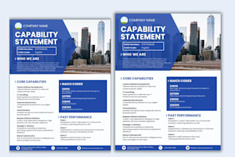 do government capability statement brochure, business capability statement flyer