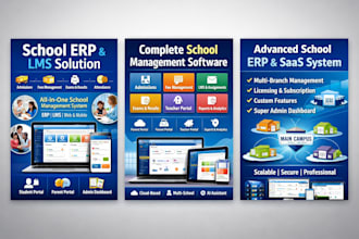 develop school management software erp lms for school, college, academy