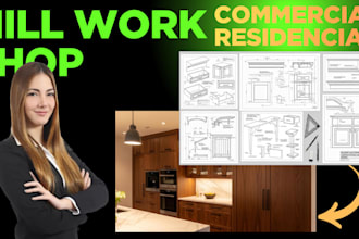 create millwork shop drawings, carpentry, woodworking, furniture