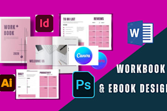journal,  canva ebook design, workbook, fillable pdf ebook formatting paperback