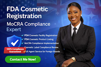 do fda, product listing, cosmetic registration, mocra compliance and US agent