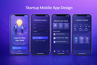 design modern mobile app screens for startups