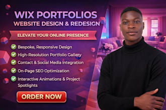 build responsive wix portfolio website design for luxury interior designers