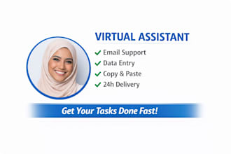 reliable virtual assistant for messages, data entry and support