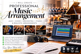 create pro jazz, choir, orchestral, piano, and realistic music arrangement
