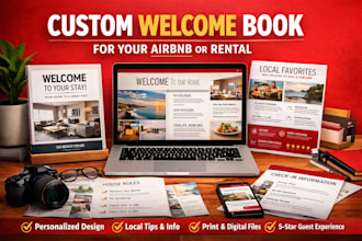 create, design a custom welcome book for your airbnb or rental