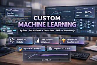 build a custom machine learning model python data science, tensorflow js, tflite