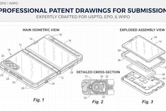 create professional patent drawings for uspto, epo, or wipo submission