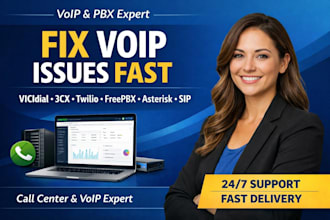 fix voip, sip, pbx, vicidial, freepbx, 3cx, fusionpbx magnus billing issues fast