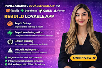 migrate lovable web app to replit supabase github vercel rebuild lovable app