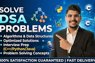 solve dsa problems, algorithms, coding challenges in python, c, cpp, java etc
