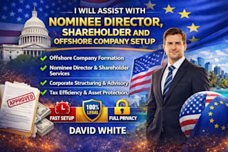 assist with nominee director, shareholder and offshore company setup