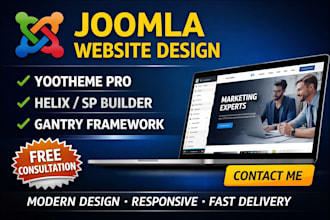 design or customize joomla website using yootheme and builders