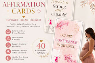 create beautiful pregnancy affirmation cards for print and etsy