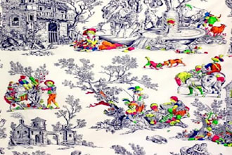 draw classic french toile de jouy prints for fabric and home decor
