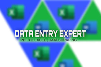 do fast data entry, PDF to excel conversion, and data scarping