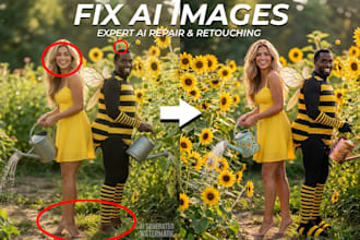 professionally fix ai generated images, text, and logo