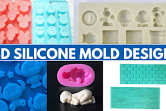design 3d silicone mold 3d cad model candle cavity silicone and resin casting
