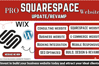 redesign and revamp squarespace website with booking and and acuity setup