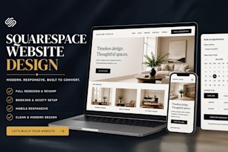 redesign and revamp squarespace website with booking and and acuity setup