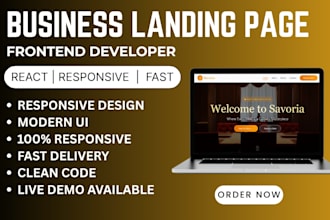 create a modern business landing page website design