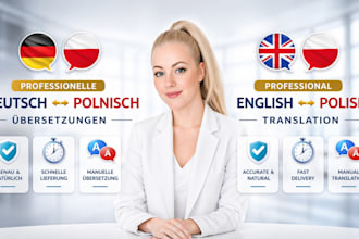 translate english to polish and german to polish