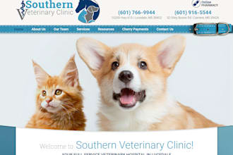 build veterinary website, pet groom clinic animal hospital, vet service website
